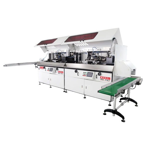 OS-767-2: Two Color Automatic UV Bottle Silk Screen Printing Machine